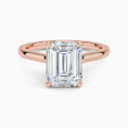 Emerald Cut Petal Prong Solitaire Moissanite Engagement Ring