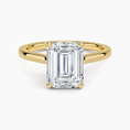 Emerald Cut Petal Prong Solitaire Moissanite Engagement Ring