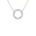 Emerald-Cut and Oval Moissanite Circle Pendant Necklace