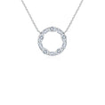 Emerald-Cut and Oval Moissanite Circle Pendant Necklace