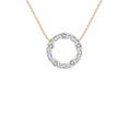 Emerald-Cut and Oval Moissanite Circle Pendant Necklace