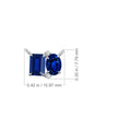 Emerald-Oval Lab-Grown Blue Sapphire Toi et Moi Pendant Moissanite Accents Necklace