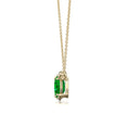 Emerald-Oval Lab-Grown Emerald Toi et Moi Pendant Moissanite Accents Necklace