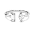 Load image into Gallery viewer, Emerald and Marquise Cut Moissanite Toi et Moi Promise Ring