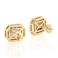 Load image into Gallery viewer, Emerald Cut Halo Moissanite Stud Earrings