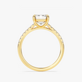 Load image into Gallery viewer, Emerald Cut Moissanite Engagement Ring with Pavé Band