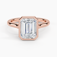 Emerald Cut Bezel Moissanite Engagement Ring