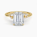 Emerald Cut Floral-Inspired Engagement Ring