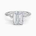 Emerald Cut Floral-Inspired Engagement Ring