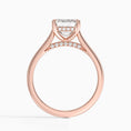 Load image into Gallery viewer, Emerald Cut Hidden Halo Moissanite Engagement Ring