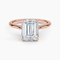 Emerald Cut Hidden Halo Moissanite Engagement Ring