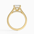 Load image into Gallery viewer, Emerald Cut Hidden Halo Moissanite Engagement Ring