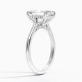 Load image into Gallery viewer, Emerald Cut Hidden Halo Moissanite Engagement Ring