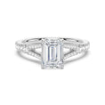 Load image into Gallery viewer, Emerald Cut Split-Shank Moissanite Engagement Ring