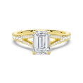 Load image into Gallery viewer, Emerald Cut Split-Shank Moissanite Engagement Ring