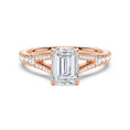 Load image into Gallery viewer, Emerald Cut Split-Shank Moissanite Engagement Ring
