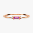 Load image into Gallery viewer, Fancy Baguette Cut Pink Tourmaline Ring–1.2 mm