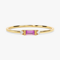 Load image into Gallery viewer, Fancy Baguette Cut Pink Tourmaline Ring–1.2 mm