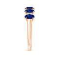 Five Stone Lab-Grown Blue Sapphire with Moissanite Wedding Band