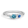 Load image into Gallery viewer, Five-Stone Lab Grown Gemstone with Moissanite Promise Ring