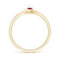 Floating Centre Heart Lab-Created Ruby Promise Ring