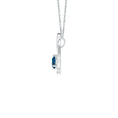 Floating Centre London Blue Topaz Pendant with Moissanite Accents Necklace