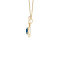 Floating Centre London Blue Topaz Pendant with Moissanite Accents Necklace