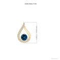Floating Centre London Blue Topaz Pendant with Moissanite Accents Necklace
