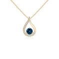 Floating Centre London Blue Topaz Pendant with Moissanite Accents Necklace