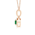 Floating Lab-Created Emerald with Moissanite Halo Pendant Necklace