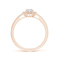 Floral Halo Moissanite with Pavé Accents Promise Ring