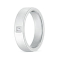 Flush Setting Princess-Cut Moissanite Men’s Wedding Band-6.0 mm