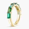 Fresh Meadow Emerald-Cut Lab Gemstone Half Eternity Wedding Band - 3.2 mm
