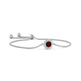 Garnet with Moissanite Circle Halo Bolo Bracelet