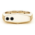 Geometric Flush-Set Black Moissanite Men’s Signet Ring