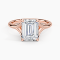 Load image into Gallery viewer, Graceful Arc Emerald Cut Moissanite Engagement Ring