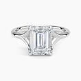 Load image into Gallery viewer, Graceful Arc Emerald Cut Moissanite Engagement Ring