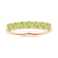 Half Eternity Peridot Seven Stone Wedding Band-2.5 mm