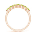 Half Eternity Peridot Seven Stone Wedding Band-2.5 mm