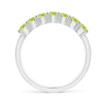 Half Eternity Peridot Seven Stone Wedding Band-2.5 mm