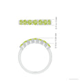 Half Eternity Peridot Seven Stone Wedding Band-2.5 mm