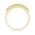 Half Eternity Peridot Seven Stone Wedding Band-2.5 mm