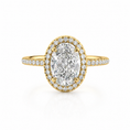 Halo Oval Lab-Grown Diamond Pavé Band Engagement Ring