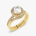 Load image into Gallery viewer, Halo Round Cut Moissanite Engagement Ring Bridal Set