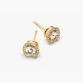 Halo Round Cut Moissanite Stud Earrings