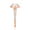 Load image into Gallery viewer, Halo Oval Cut Split-Shank Moissanite Engagement Ring