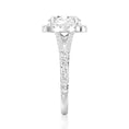 Load image into Gallery viewer, Halo Oval Cut Split-Shank Moissanite Engagement Ring