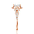 Halo Princess Cut Split-Shank Moissanite Engagement Ring