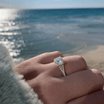 Load image into Gallery viewer, Halo Princess Cut Split-Shank Moissanite Engagement Ring