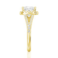 Halo Princess Cut Split-Shank Moissanite Engagement Ring